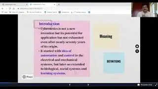 Cybernetics-1; Meaning and Definitions, Self-Regulation and Feedback Mechanism