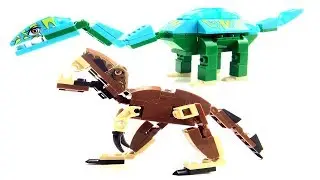 2 lego compatible dinosaurs - Tyrannosaurus Rex Apatosaurus toys - Dinosaur Speed Build