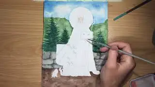 Cr&eacute;ation artistique de l'image de Sainte Odile, patronne de l'Alsace.