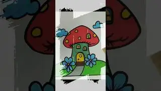 Beautiful Mushroom House Drawing #drawing #art #painting