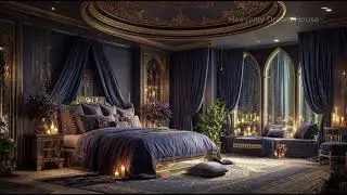 Step Inside a Midnight Palace of Velvet, Gold & Candlelight | Pure Fantasy Bedroom Luxury