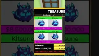 I Got PERM T-REX for 4 KITSUNE in Blox Fruits! 😱🦖🔥 #Shorts #roblox #bloxfruitupdate#permtrex#kitsune