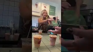 Sabrina Carpenter as a barista at Blank Street in London 🇬🇧 | June 17, 2024