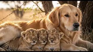 A dog adopted three lion cubs she found alone in the savanna, but when they...