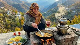 Persian Potato Patties over Campfire & Outdoor Tea 🪵🔥 کوکو سیب‌زمینی آتیشی