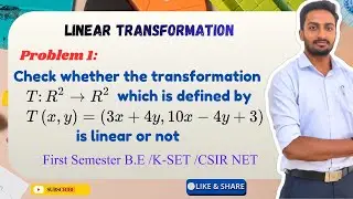 Check whether the transformation T(x, y) =(3x+4y,10x-4y+3) is linear or not ? 