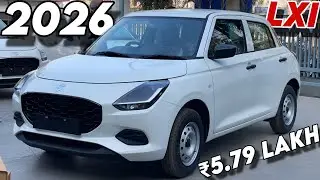 2026 Swift Base Model ₹5.79 LAKH🥵| 2026 Swift LXI White Colour Detailed Review, Features & Price✅