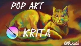 Speedpaint Cat Pop Art в Krita x Photoshop (Digital Art)