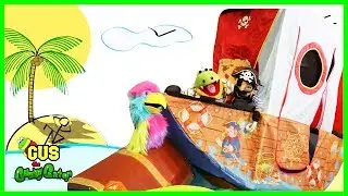 KID PIRATE SHIP ADVENTURE hunt for huge surprise treasure chest