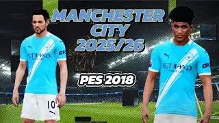 COMO CREAR CAMISETA DE MANCHESTER CITY 2025/26 PES 2018 #PES 2018 #manchestercity #haaland