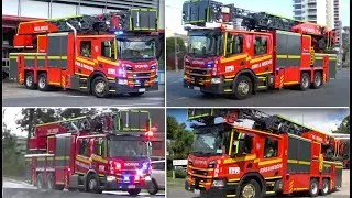 Multiple Aerial Pumper Appliances Responding - Mini-Compilation #2 (Queensland, Australia)
