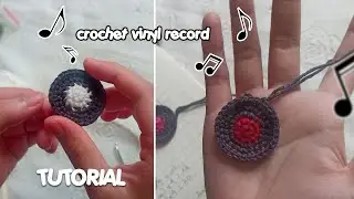 Crochet record keychain tutorial 🎶✨ | FOR BEGINNERS⭐🌟💫