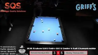 2026 Kraken $500 Entry 660 & Under Bar Table 8-Ball Championship