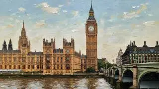A Journey Through Art: Piano & Violin Music with Impasto Cityscapes | 1.5 Hr Screensaver
