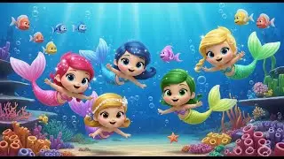 Five Little Mermaids in the Sea 🧜&zwj;♀️🌊 | Funny Story for Kids | Preschool Counting & Learning