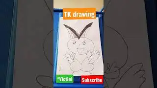 Drawing of funny Pokemon victini by tk drawing #shorts #pokemon