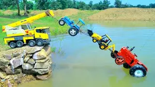 Mahindra Tractor 😭 TATA Tipper JCB 3DX Eicher Tractor Accident Pulling Crane Gadi JCB 3DX ? CS Toy 