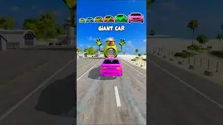 🌟Tiny Car vs Mike Wazowski Portal&hellip; and Turns ULTRA HUGE! 🌟 #shorts #beamngdrive