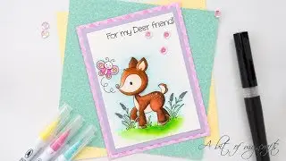 Coloring with Zig Clean Color Real Brush Markers feat CCD digi stamps