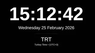 🕒 LIVE: Turkey Time (TRT) Clock | Istanbul, Ankara, Izmir | 24/7 Live Time