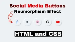 Social Media Icons Hover Effect HTML CSS - Neumorphism Effect CSS