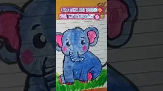 Cute Baby Elephant Drawing | Easy Drawing 😍#shorts #drawing #elephantdrawing #geetikaartstudio #art