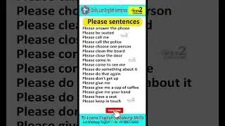 Please Sentences | English Speaking Sentences | Daily Use English Sentences | #englishspeaking