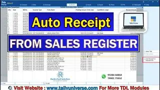 Auto Bulk Receipt Entry On Selected Sales Bills Through Sales Register