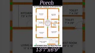 24 x 37 House Plan with 3 Bedrooms #shorts #ytshorts