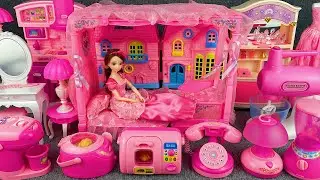 10 Minutes Satisfying with Unboxing Pink Barbie Doll Bedroom Collection Review Toys | ASMR