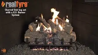 Real Fyre Charred Oak Gas Log Set with G31 Burner
