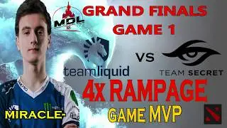 4x RAMPAGE MIRACLE LIQUID VS SECRET MDL DISNEYLAND FINALS GAME 1