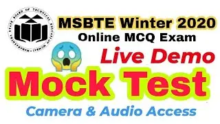 MSBTE Winter 2020 Mock Test Live Demo | Online MCQs Examination Demo Live | Camera &  Audio Aceess😱