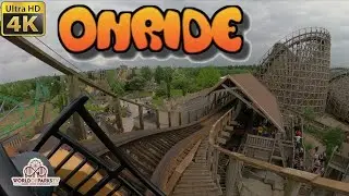Troy (Onride) Toverland Achterbahn Toverland Troy POV Wooden Coaster Holzachterbahn Achtbaan 1st row