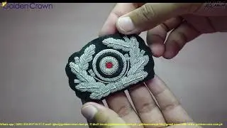 Unissued German WW2 Schirmutze Insignia, Original German WWII Heer Officer&rsquo;s Visor Cap Wreath