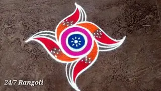 2 Easy Unique Kolam Designs🍀 Geethala Muggulu🌺 24/7 Rangoli 🌺 Simple Rangoli Designs 🍀 Kolam Designs