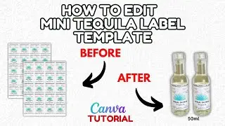 How to Edit Mini Tequila Bottle Labels Canva Template | Easy DIY Party Favor!