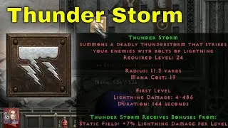 D2R Skills & Abilities - Thunder Storm, Lightning Tree (Sorceress)