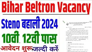 bihar stenographer vacancy 2024 |bihar beltron new vacancy 2024|bihar block bharti 2024