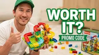 PROMO CODE - KLOBROZ Dinosaur Marble Run Building Blocks &ndash; 127 Piece Classic Bricks Toy for Kids