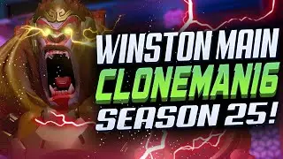 CLONEMAN16 WINSTON AND HAMMOND GAMEPLAY! [ OVERWATCH SEASON 25 TOP 500 ]