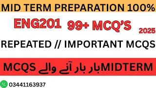 ENG201 MIDTERM PREPARATION 2025 – 60  REPEATED MCQ'S   ENG201  midtermpreparation2025