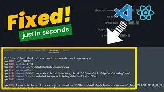 How to fix npx create-react-app installation error in VS Code | npm create react app error solved