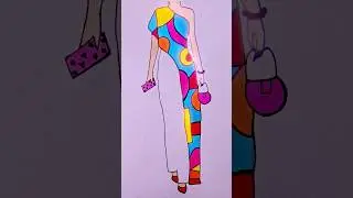 #beautiful #dress #artwork #drawing #satisfying #work #art #ytshorts @viral #youtubeshorts #fashion