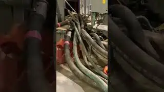hot oil flush in a power plant.Saskatchewan Canada