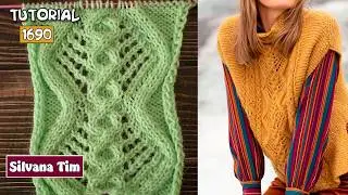 😍 Как связать этот узор РОМБЫ спицами пошагово для жилета, свитера 🧶 ... Узоры для вязания.💜