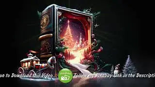 Free Beautiful Fantasy Christmas Book Horse Carriage Snowman Twinkling lights, Particles Screensaver