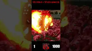 Cyberdemon vs 1000 Pinky - BRUTAL DOOM Monster Infighting #monsterbattles #cinematic #doom