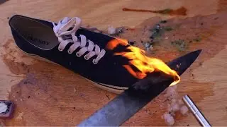 EXPERIMENT Glowing 1000 degree KNIFE VS SHOE