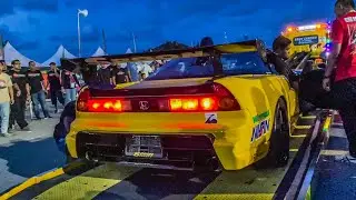 NSX-R Spoon Sport Honda Leaving Autoshow in Tow Truck ( REV, SOUND )